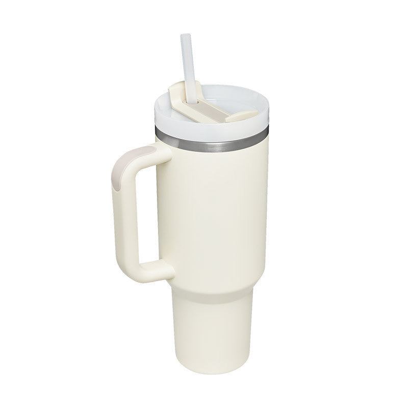 Edelstahl-Tumbler mit Henkel & Strohhalm