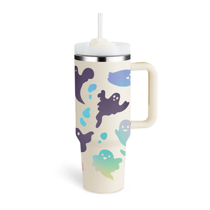 Edelstahl-Tumbler mit Henkel & Strohhalm